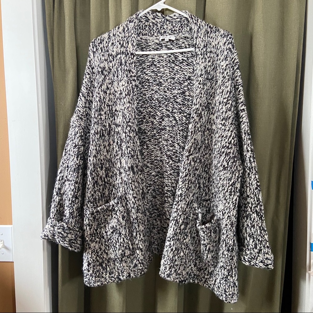 Madewell Super Cozy Black and White Cardigan